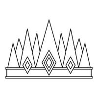 Crown icon, outline style vector