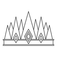 Crown icon, outline style vector