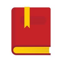 Thick book with bookmark icon, flat style vector