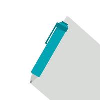 Blue pen icon, flat style vector