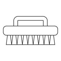 Brush for cleaning icon, outline style vector