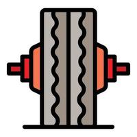 Truck tire fitting icon color outline vector