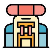 Tourist backpack icon color outline vector
