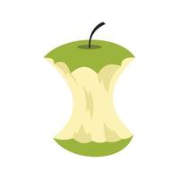 Apple core icon, flat style vector