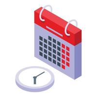 icono de trabajo de calendario vector isométrico. hora Fecha