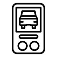 vector de contorno de icono de alarma de coche de teléfono. sistema automático