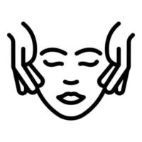 Care facial massage icon outline vector. Face skin vector