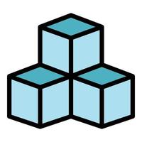 Sugar cubes icon color outline vector