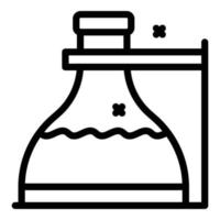 Chemical flask icon outline vector. Biology test vector