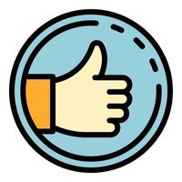 Hitchhiking thumb up icon color outline vector