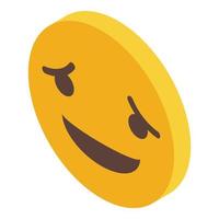 icono de emoji triste vector isométrico. cara sonrisa