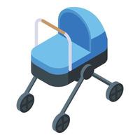 Baby carriage icon isometric vector. Baby stroller vector