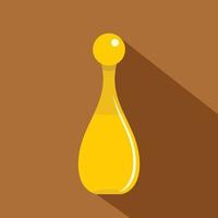 Yellow elegant parfume bottle icon, flat style vector