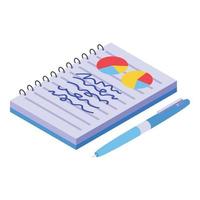 Benchmark notepad icon isometric vector. Business performance vector