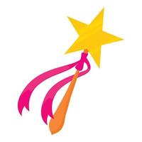 Magic wand toy icon, cartoon style vector