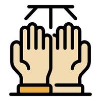 Dry hands icon color outline vector