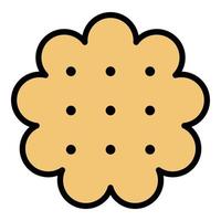 Peanut cookie icon color outline vector