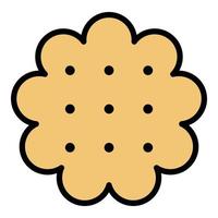 Peanut cookie icon color outline vector