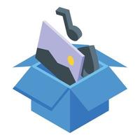 Box client icon isometric vector. Know document vector