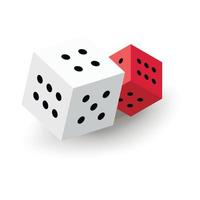 Two dice cubes icon, isometric 3d style vector