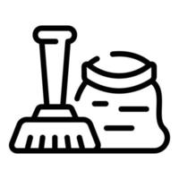 Trash bag icon outline vector. Waste bin vector