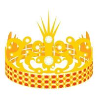 Crown of the Princess icon, cartoon style vector
