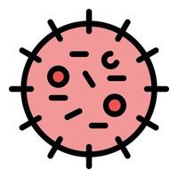 vector de contorno de color de icono de célula de virus