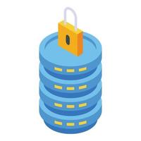 Server lock information icon isometric vector. Customer know vector