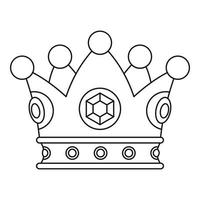 Precious crown icon, outline style vector