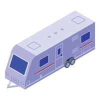 Camper trailer icon isometric vector. Camp caravan vector