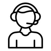 Call center support icon outline vector. Man specialist vector