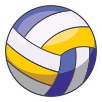 Volleyball ball icon, cartoon style vector