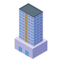 Architecture multistory building icon isometric vector. City block vector