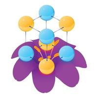 Purple lily icon isometric vector. Bloomed violet flower multicolored molecule vector