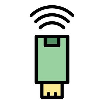 Wireless remote control icon color outline vector