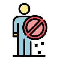 Immigrants restricted icon color outline vector