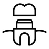 Stomatology implant icon outline vector. Dentist tooth vector