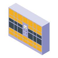 Self-service packet delivery icon isometric vector. Parcel service vector