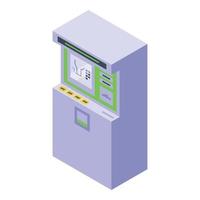 Subway ticket vending icon isometric vector. Metro card vector