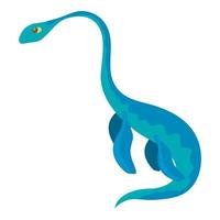 Aquatic dinosaur icon, cartoon style vector