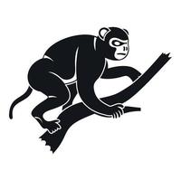 Monkey is climbing up on a tree icon, simple style vector