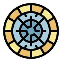 Circle paving icon color outline vector