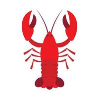 Red crayfish icon, flat style vector