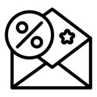 vector de contorno de icono de correo de venta. programa de clientes