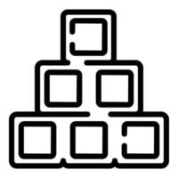 Pile cubes icon outline vector. Cube build vector