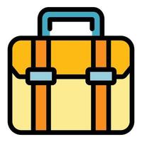 Work briefcase icon color outline vector