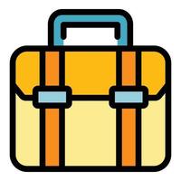 Work briefcase icon color outline vector