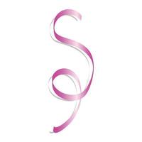 Pink curl ribbon mockup, realistic style vector