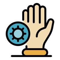 Antibacterial hands icon color outline vector