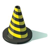 Transportation cone icon, isometric style vector